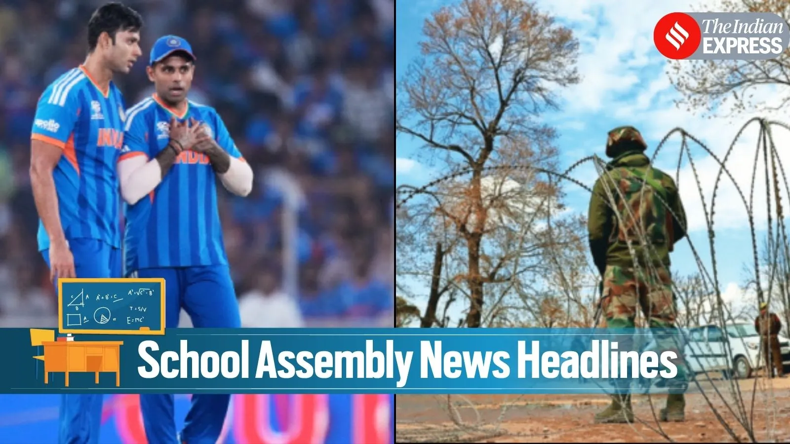 Today News Headlines for School Assembly, March 6, 2026: US attack leaves Iran’s drone carrier burning, India beats England in ICC Men’s T20 World Cup 2026